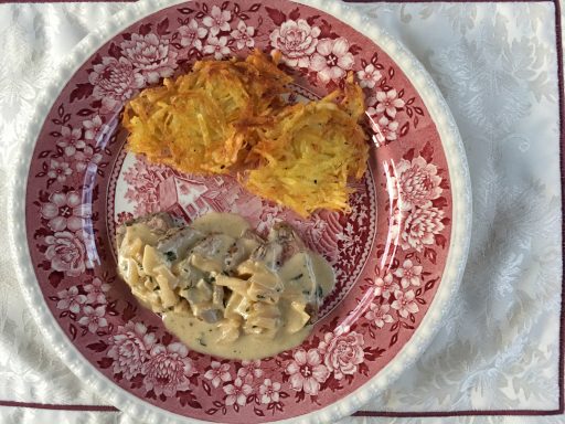 Schweinefilet in Calvados Apfel Sahne Sauce